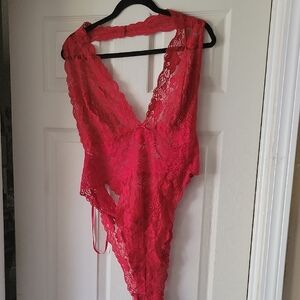 NWOT Frederick's of Hollywood Red Lace Teddy